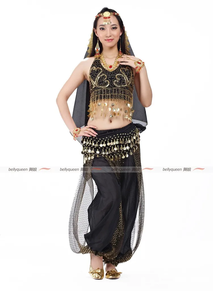 Лифчик/брюки Хороший танец живота одежда костюмы Сексуальные Индийские болливудские танцы костюмы одежда 9 цветов