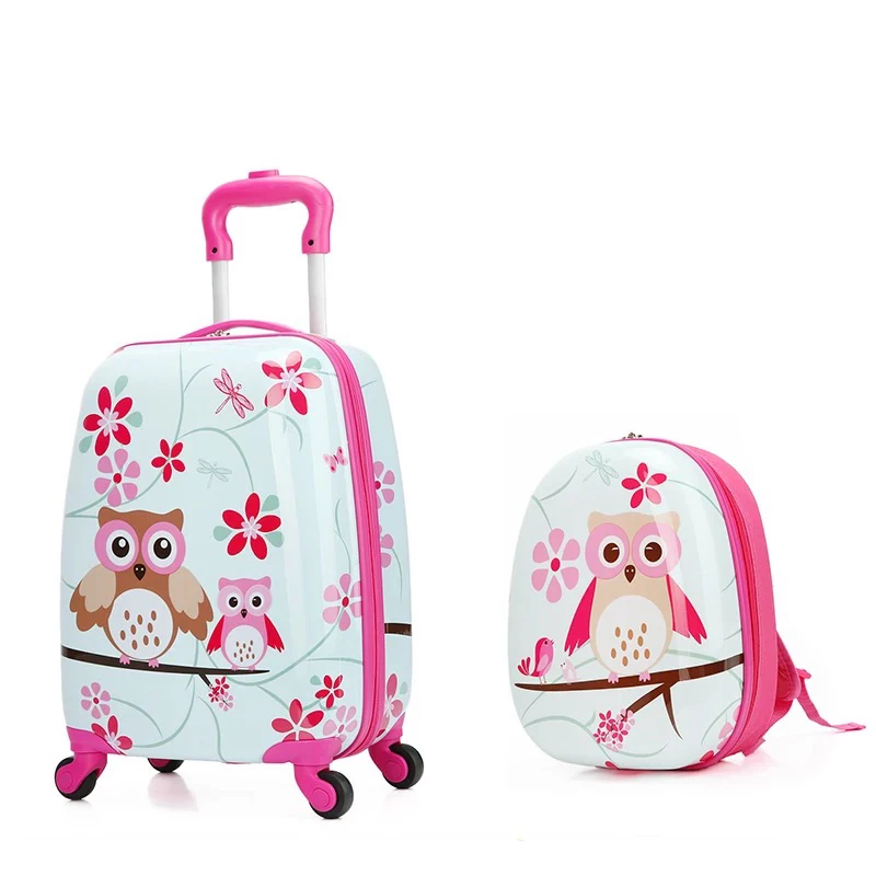 Comprar 18 19 20 pulgadas bonito juego de maletas giratorias de dibujos animados para niños ruedas de maleta de viaje para estudiantes