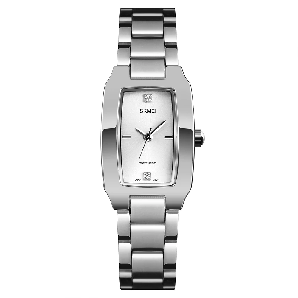 

SKMEI Quartz Watch Fashion Thin Watches Ladies Casual Dress Luxury Silver Ladies Rhinestone Waterproof Relogio Feminino 1400