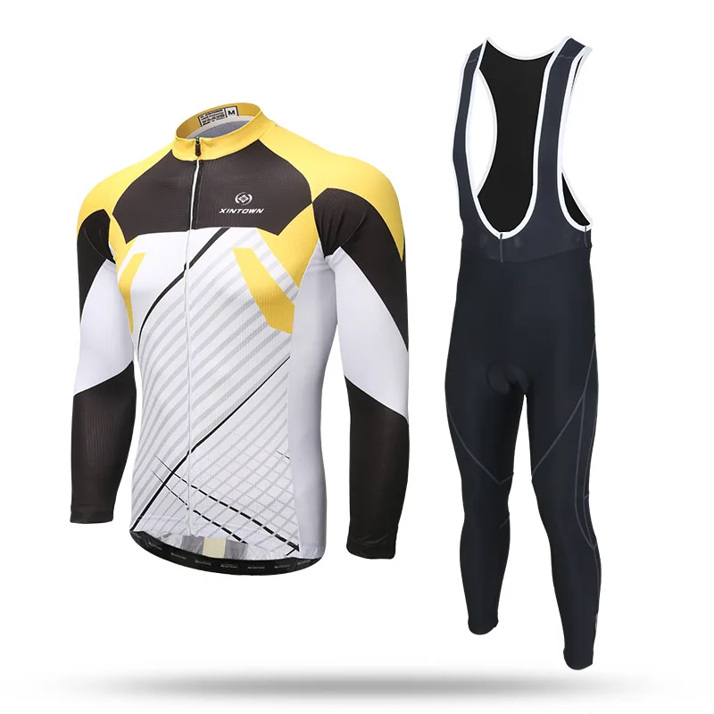

4 Color for Lover Men Women Long Sleeve Cycling Sets Anti-sweat Jersey and GEL Pad Bib Pants Bike Bicycle Jersey Suit Ciclismo