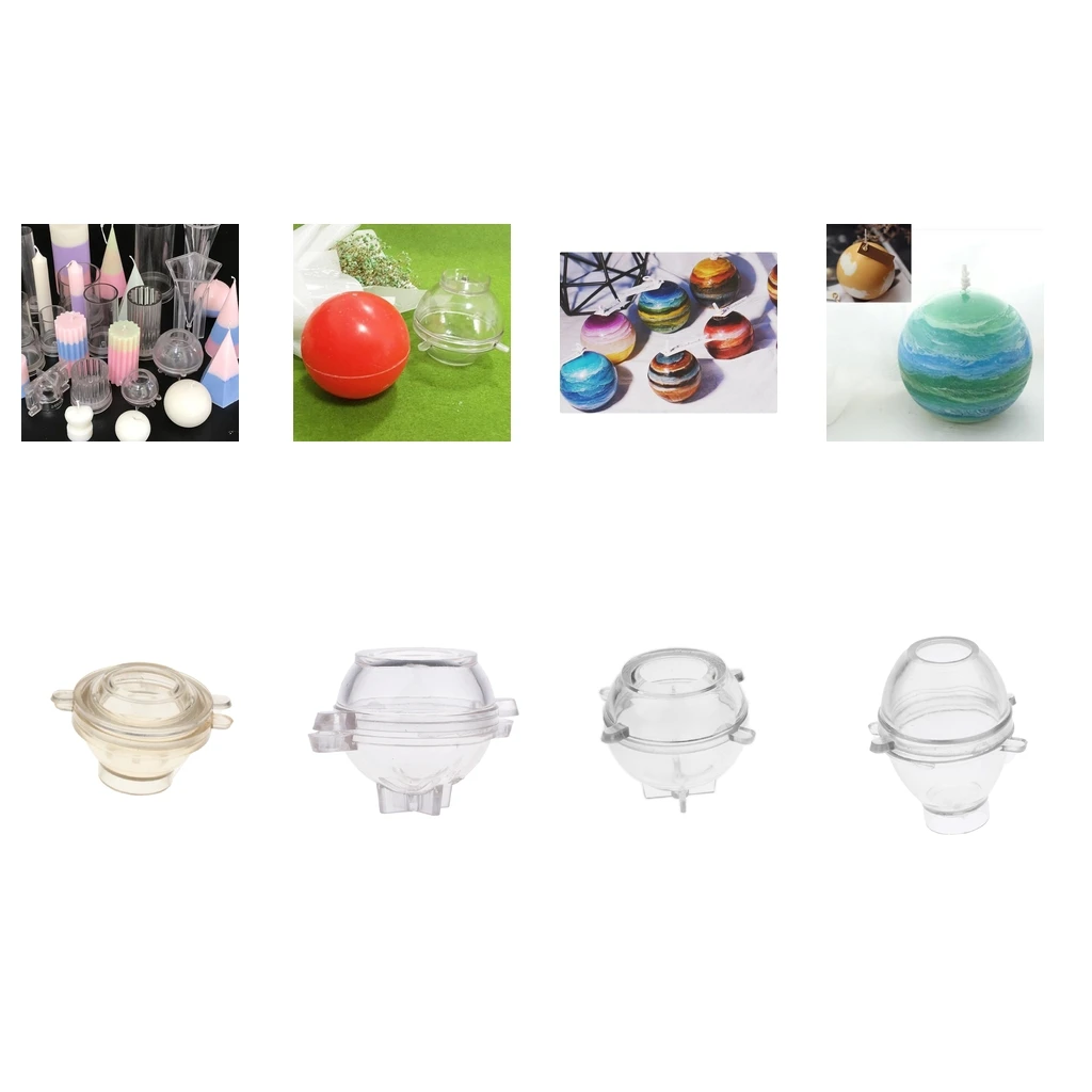 4 Pieces Plastic Mixed Shapes Candle Making Mold Mould For DIY Candle Making Craft