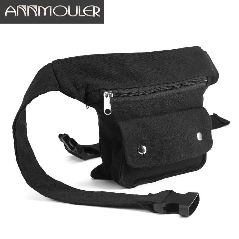 

Annmouler Brand Women Fanny Pack Large Capacity Waist Bags Canvas Belt Bag Side Fanny Bag Multipockets Phone Pouch for Girls