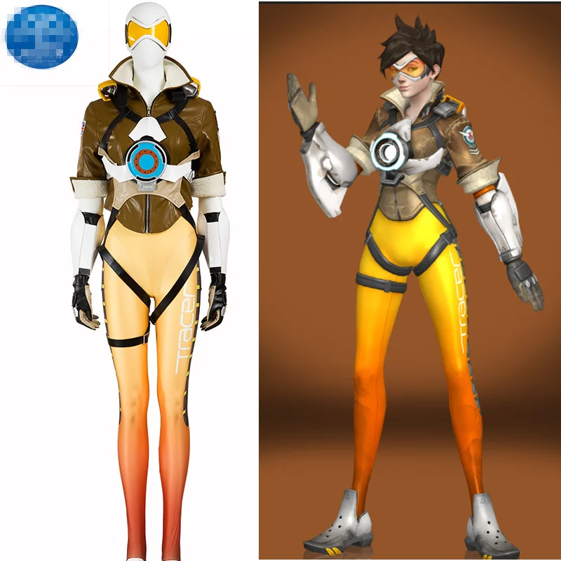 Горячие игры OW Косплей Трейсера костюм кожа боди для танцев униформа косплей на