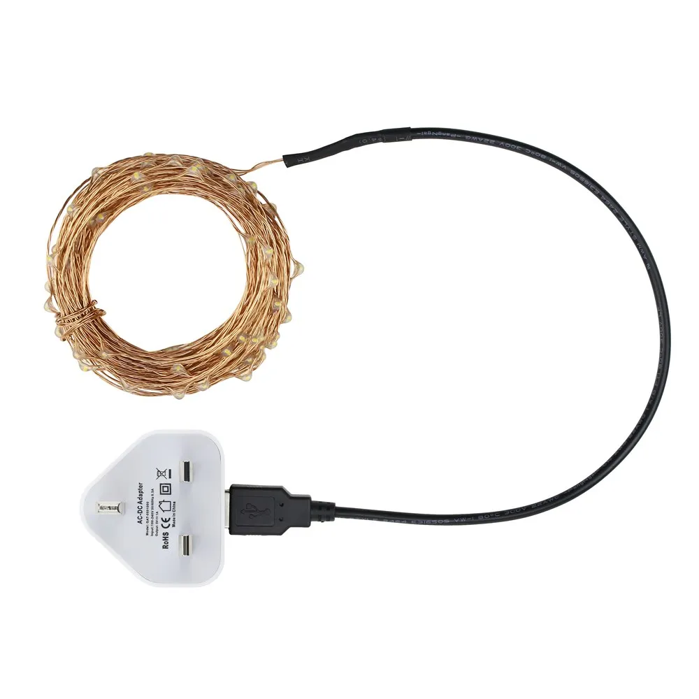 USB LED fairy Light with UK adapter