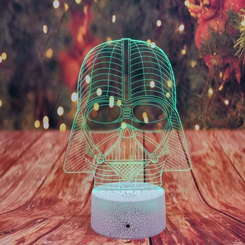 

New Dropship 3D Illusion Darth Vader Lamp Star Wars 7 Gradient Color Led Lights Child Light Decor Lights Birthday New Year Gifts