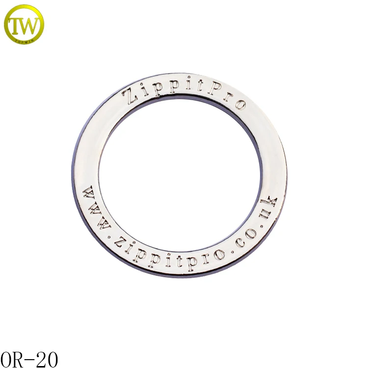 

Custom logo nickle color metal D ring buckle flat o ring for bag accessories 3cm