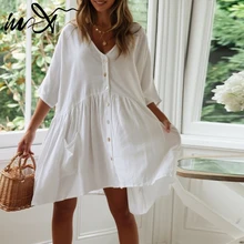 In-X Sexy Beach dress 2019 túnicas Brancas para as mulheres Kaftan encobrimentos Beachwear swimsuit beachwear Robe de Plage saida de praia novo(China)