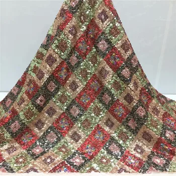 

Nigerian French Lace African Material sequins Lace Fabric For Wedding Nigerian French Lace Fabric 2019 High Quality fc14-60