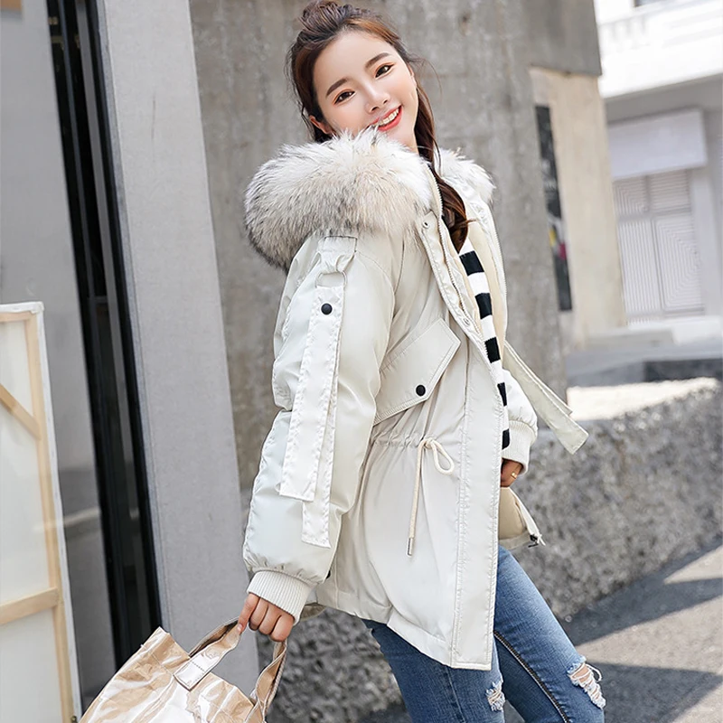caramel pink Parkas Col 2018 Femmes Nouvelle À red Conception black Hiver White Chaud Capuchon Outwear Veste green gray Kisbini Épais Unique Manteau Rembourré Fourrure En Oversize Fausse fxFn118