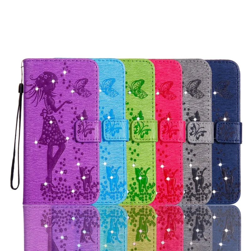 

Diamond Butterfly Girl Case For Samsung Galaxy S8 Plus Wallet Card Stand Case Cover for Samsung Galaxy S8 Plus S8 Screen Film