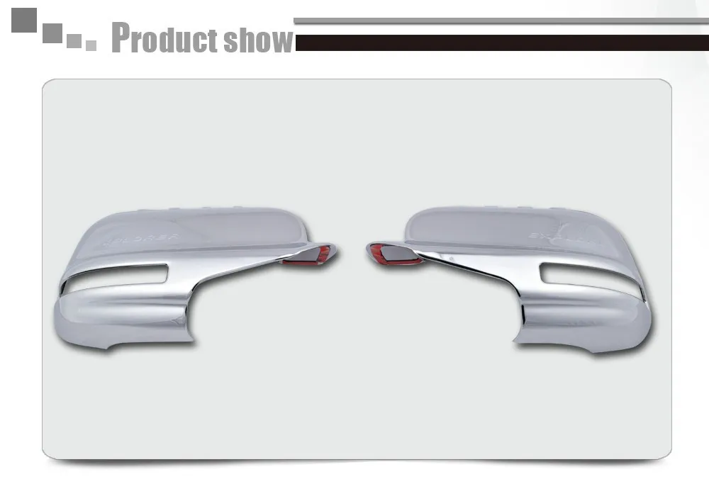 ABS Plating Chrome Mirror Cover For Ford Explorer 2012 2013 FULL With Turn Signal Light Cutout For North And South American b