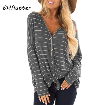 

BHflutter Women Sweater and Pullover 2019 Fashion V neck Long Sleeve Winter Sweaters Jumpers V neck Casual Knitted Sweaters Tops