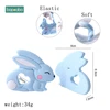 Bopoobo 1PCS Baby Teether Silicone Rabbit Food Grade Bunny Teether Nursing Teething Necklace Accessories Silicone Animal Teether 4