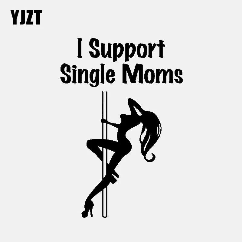 YJZT 11 см * 16 3 забавная Автомобильная наклейка с надписью I Support Single Mommy черные и