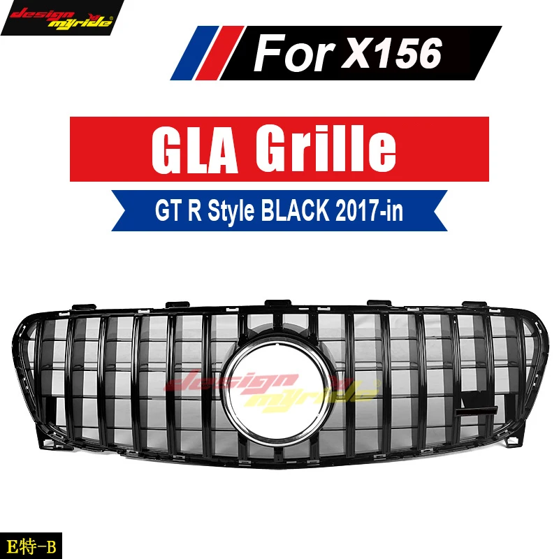 Fits For MercedesMB GLA-Class X156 Sports grille grill GT R black GLA200 GLA250 GLA45AMG look Front grills without sign 2017-in |
