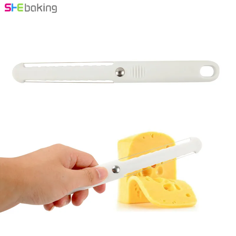 Shebaking 1 шт. сыр Slicer Овощечистка проводной сыр масло Резак Пластиковый для сыра Ножи пособия по кулинарии выпечки Инструменты Кухня интимные аксессуары - изображение