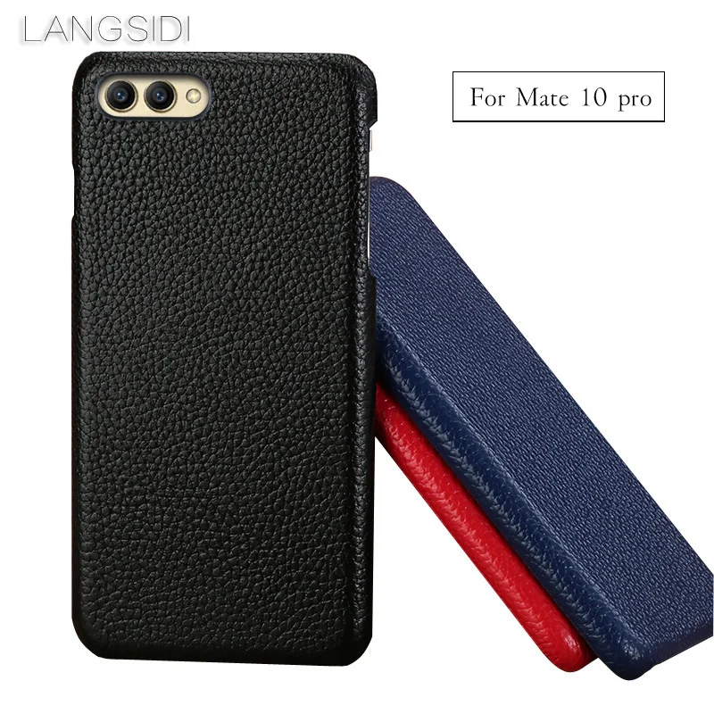 

wangcangli For Huawei Mate10 Pro case Cow Leather back cover litchi texture phone case