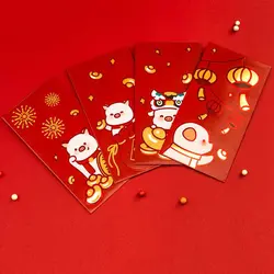 6 шт./упак. Горячие 2019 китайский мультяшное животное, свинка красный конверты детей Подарки на Новый год красный карман Бумага конверты