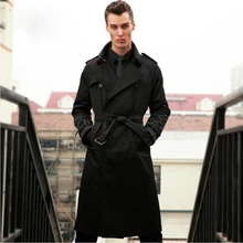 Лондон мужская одежда Повседневный длинный Тренч наряд дизайн весна осень отложной воротник длинный Тренч пальто Верхняя одежда Abrigos largos