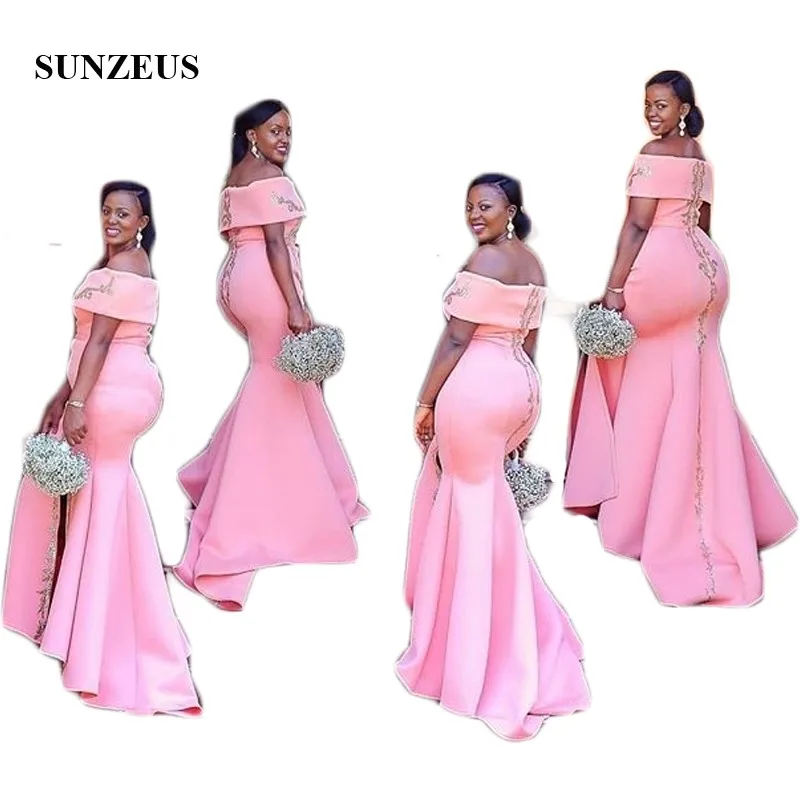 pink satin bridesmaid dresses