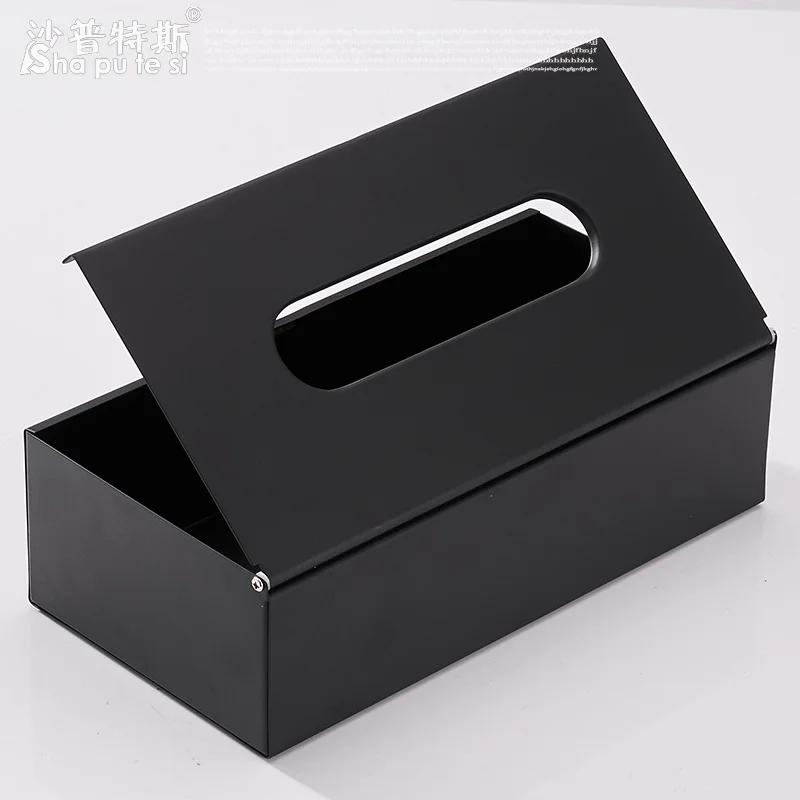 304 Stanless Steel Tissue Box Holder Black Finish Square Cover Wall Mounted Toilet  Paper Car