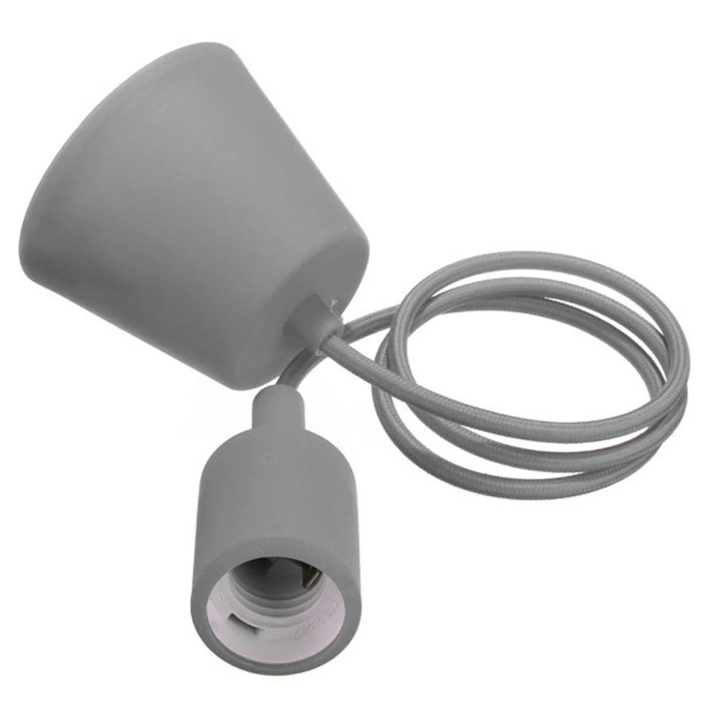 

Gray Silicone E27 Socket Lamp Holder DIY Ceiling Light