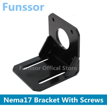 

Funssor 3D printer parts Nema17 stepper motor bracket, steel 42 step motor fixed seat Black Color