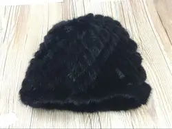 2017 зима для женщин норки натуральный мех акриловые вязаные шапочки мягкая теплая шапочка