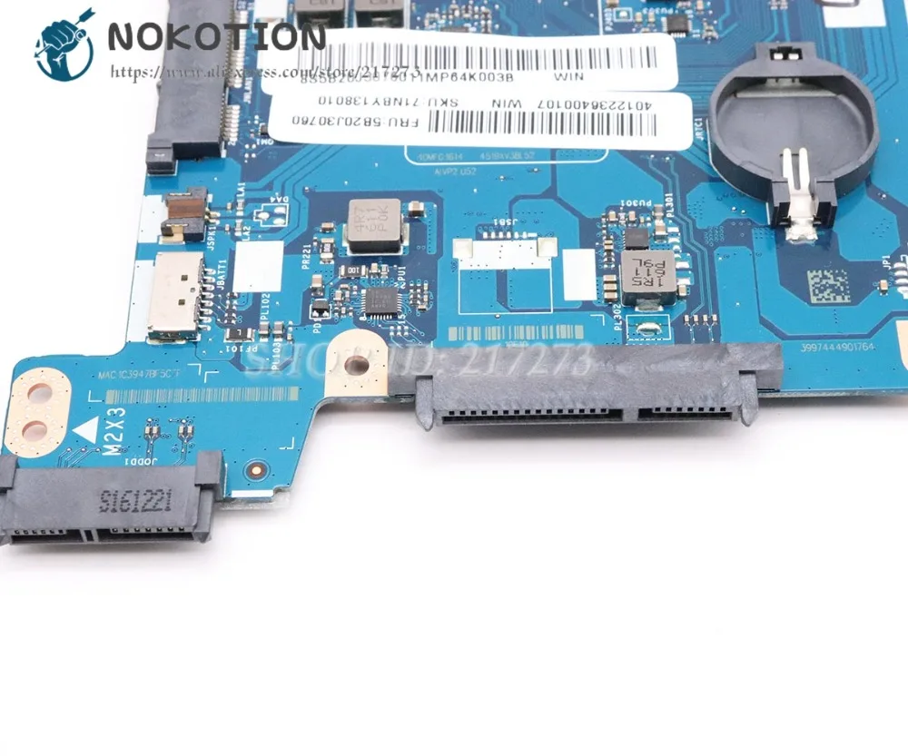 NOKOTION لينوفو Ideapad 100-15IBY اللوحة المحمول 5B20J30760 AIVP1 AIVP2 LA-C771P SR1YJ N2840 CPU DDR3L