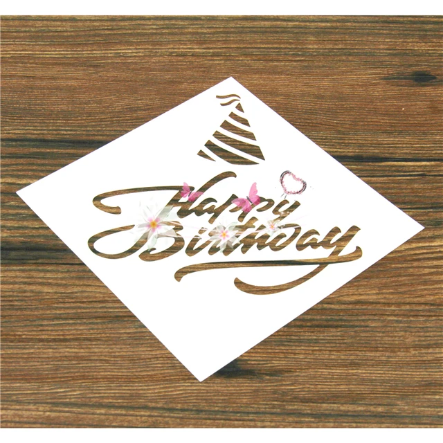 Levél Boldog Születésnapot Tiramisu Műanyag Spray -Virág Torta Penészpadon Sablon Duster Cupcake Fondant Sütőszerszám Formák Fq4115 - Image 4