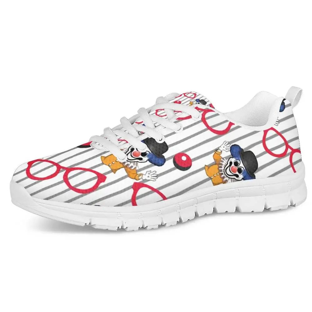 

FORUDESIGNS Womens Fashion Sneakers Breathable Cartoon Clown Prints Pattern Running Sport Shoes Lace-up Travelling Walking Shoes