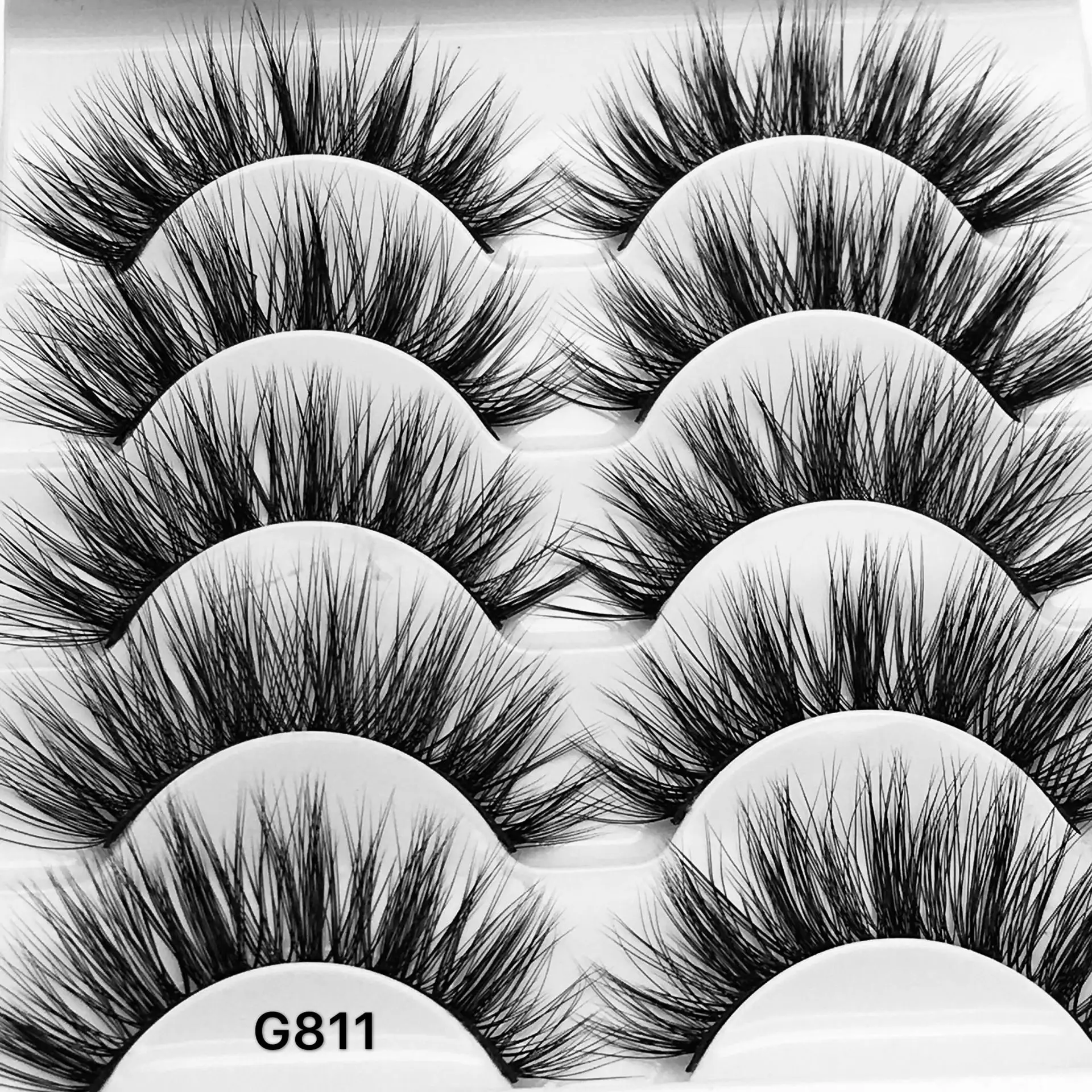 G811 5 pairs false eyelashes 3D mink lashes natural makeup eyelash extension cross volume soft fake eye lashes winged faux cils