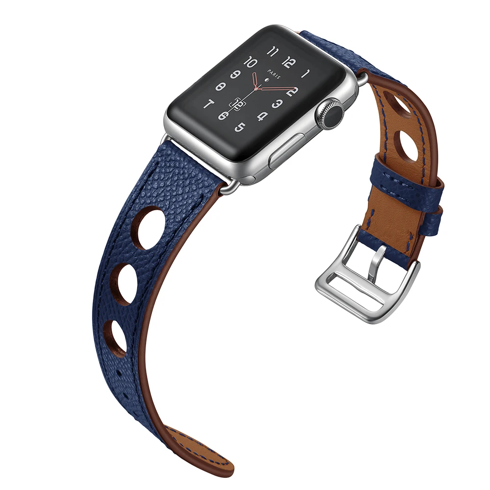Хохлатая натуральная кожа петля для Apple Watch группа 42 мм 38 мм iwatch Серия 3 2 1 один тур наручные полосы браслет ремешок для часов ремень