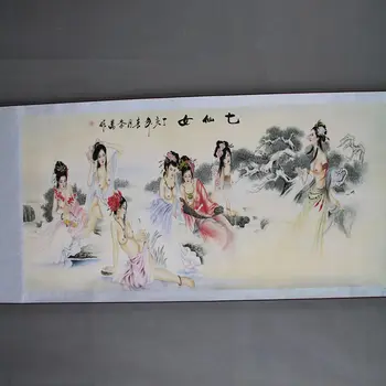 

Antique calligraphy and painting collections decorated living room office decorative paintings Celebrity paintings Seven Fairies