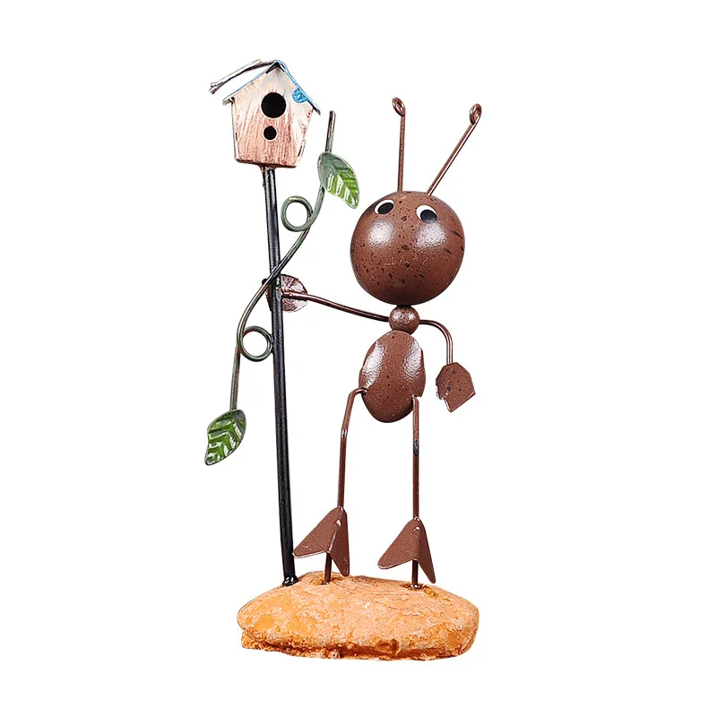 buy Retro Nostalgic Iron Ant Small Ornaments Creative Ant Model Crafts TV Cabinet Bookcase Bedroom Cafe Home Decoration Toy Gifts