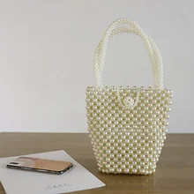 Новая жемчужная сумочка ручной работы с бисером Милая Дамская портативная большая емкость Элегантная стильная универсальная винтажная Минималистичная классическая