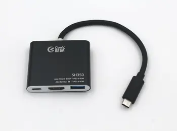 

For Coov SH350 Portable Dock USB-C Type-C to HDMI Adaptor Hub Converter 4K HD Transfer for Nintend Switch NS/Samsung S8/Mac Pro