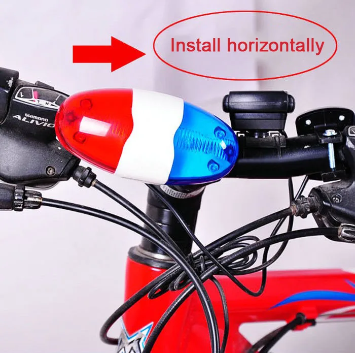 Электрический велосипедный звонок, 6 светодиодный, 4 тона, велосипедный рог, велосипедный звонок, светодиодный, полицейский светильник, Электронная сирена, Детские аксессуары для велосипеда, скутер