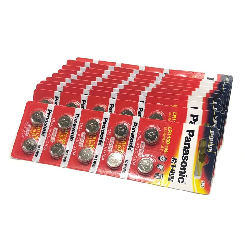 10 шт./лот Panasonic 1 5 V AG10 LR1130 щелочные 389 LR54 SR54 SR1130W 189 кнопочные батарейки LR 1130|Часовые