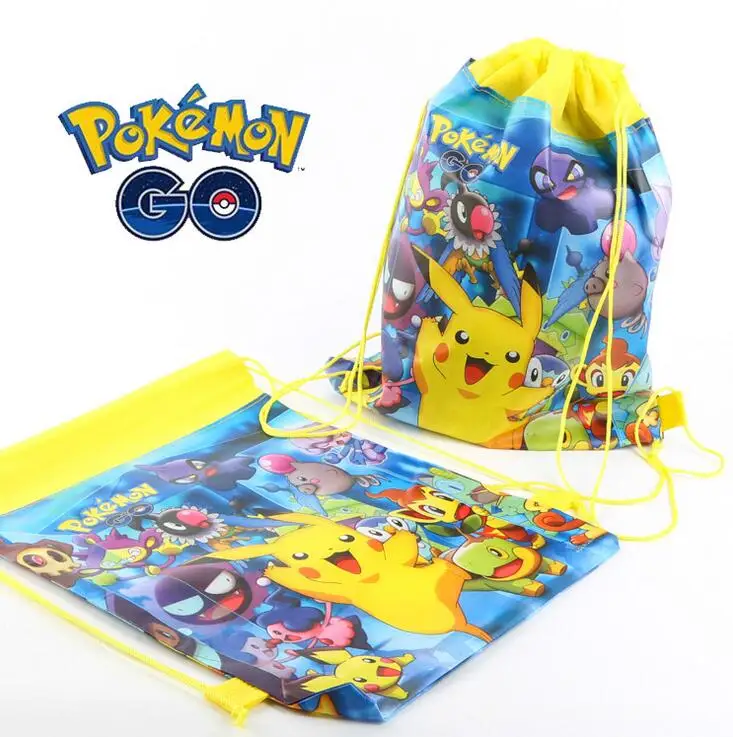 Poke mon go treasure nonwoven fabric convenient drawstring pouch debris bags Tendon Disposition