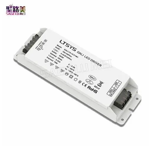 

LTECH DALI-75-24-F1M1 led power AC100V-240V input DC 24V 3.1A 72W output DALI PUSH DIM CV led DALI Dimming Driver Free shipping