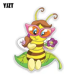 YJZT 14,6 см * 19,3 см Красивая пчела ПВХ автомобиля Стикеры наклейка 12-300757