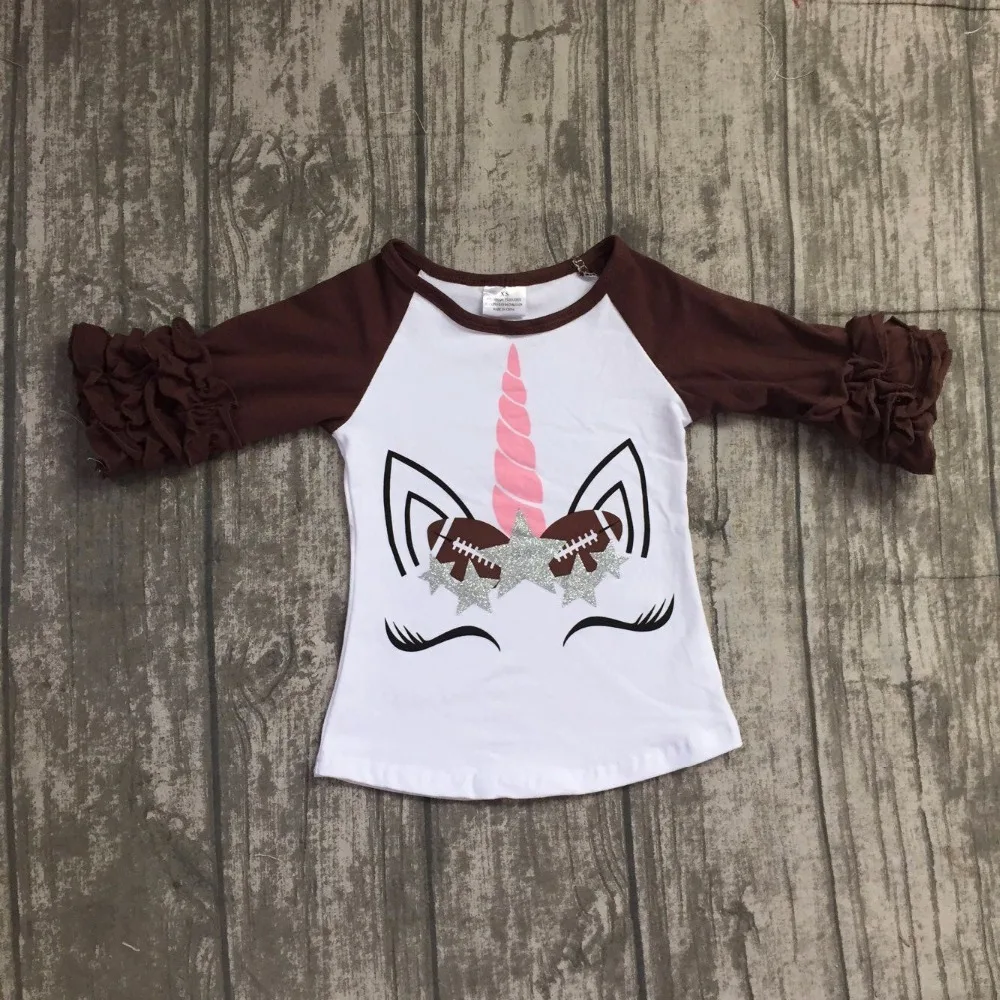 

baby girls clothes football season raglan tops girls casual tops football tops girls Autumn icing raglans tshirt outfits clothes