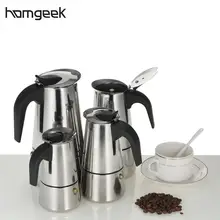 Homgeek 450/300/200/100 мл из нержавеющей стали Эспрессо кофеварка Кофе Мока чайник для плиты Топ горшок для заваривания кофе Кофе машина