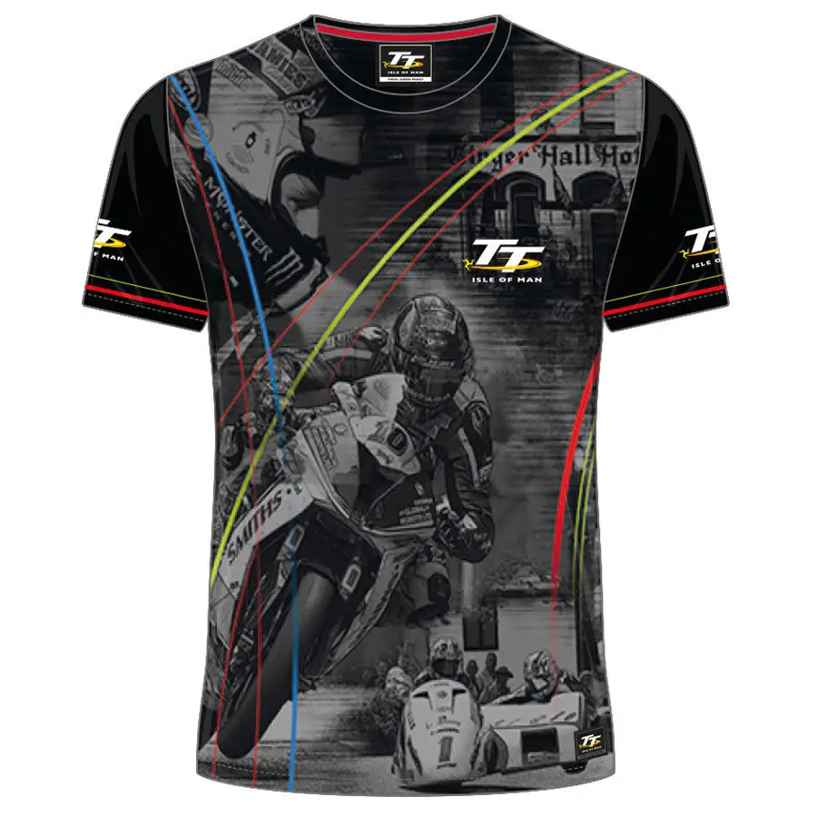 

2018 MOTO GP TT racing isle of man tt races custom printed t shirt Men's Summer Mountain Course T Shirt
