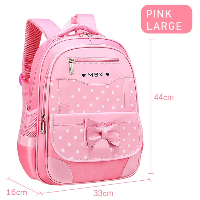 Новые детские школьные сумки, рюкзак для девочек, детские рюкзаки с принтом в горошек, набор, школьный рюкзак, водонепроницаемые Рюкзаки для начальной школы, Mochilas - Цвет: pink-L
