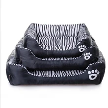 

New Waterproof Dog Bed Soft Cotton Zebra Pet Bed Mats Puppy Dog Pet kennel Warm Large Animals Sofa Bed Cats Dog House Cushion