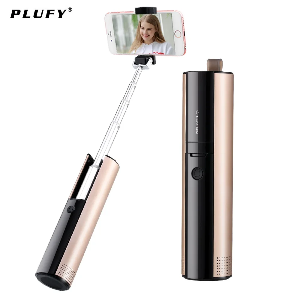 

PLUFY Wireless Bluetooth Speaker Multi-function Selfie Stick Speaker Card Outdoor Travel Speaker