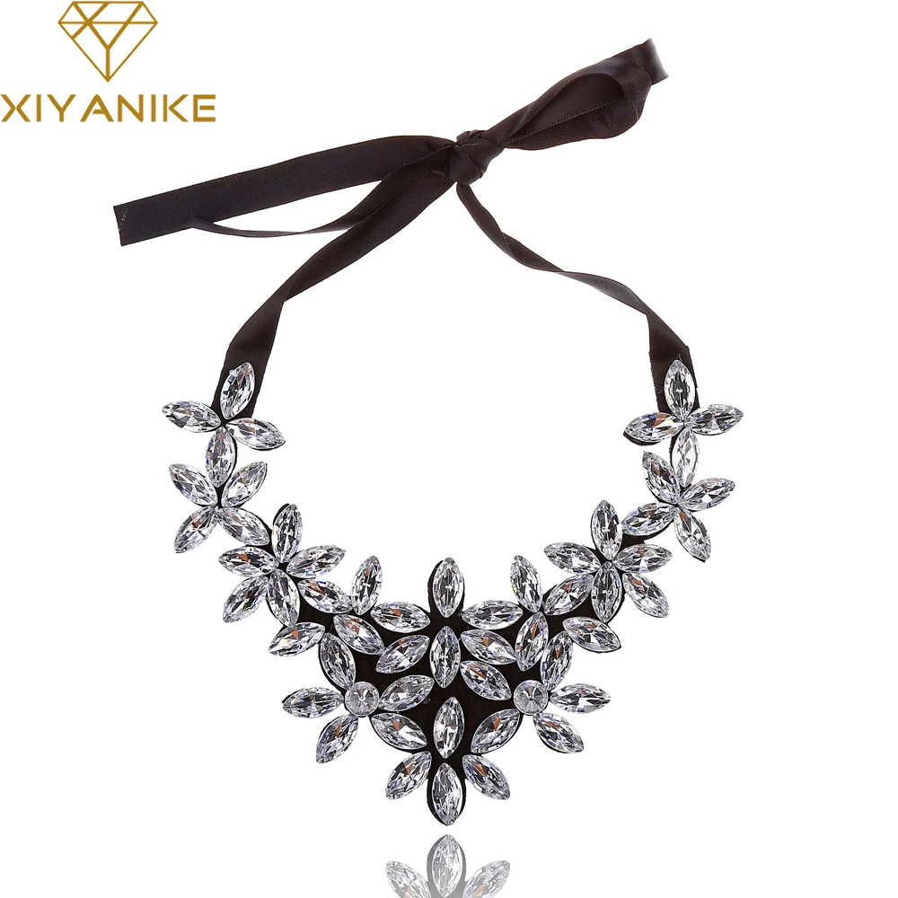 

New Arrival 2017 Big Brand Hot Sale Fashion Luxury Zircon Crysta Necklace Choker Jewelry For Women Necklaces & Pendants XY-N287