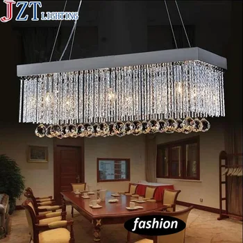 

M Modern Large Rectangular Dining Lamp Led Crystal Chandelier Light Fixture for Dining Room Pandent Lamp
